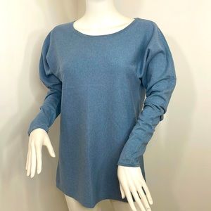 Uniqlo Women’s Pullover Sweater S Blue Long Sleeves Round Neck Cotton Cashmere
